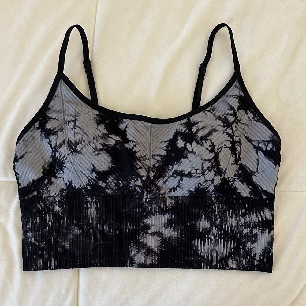 PINK Victoria's Secret Black and Gray Sports Bra